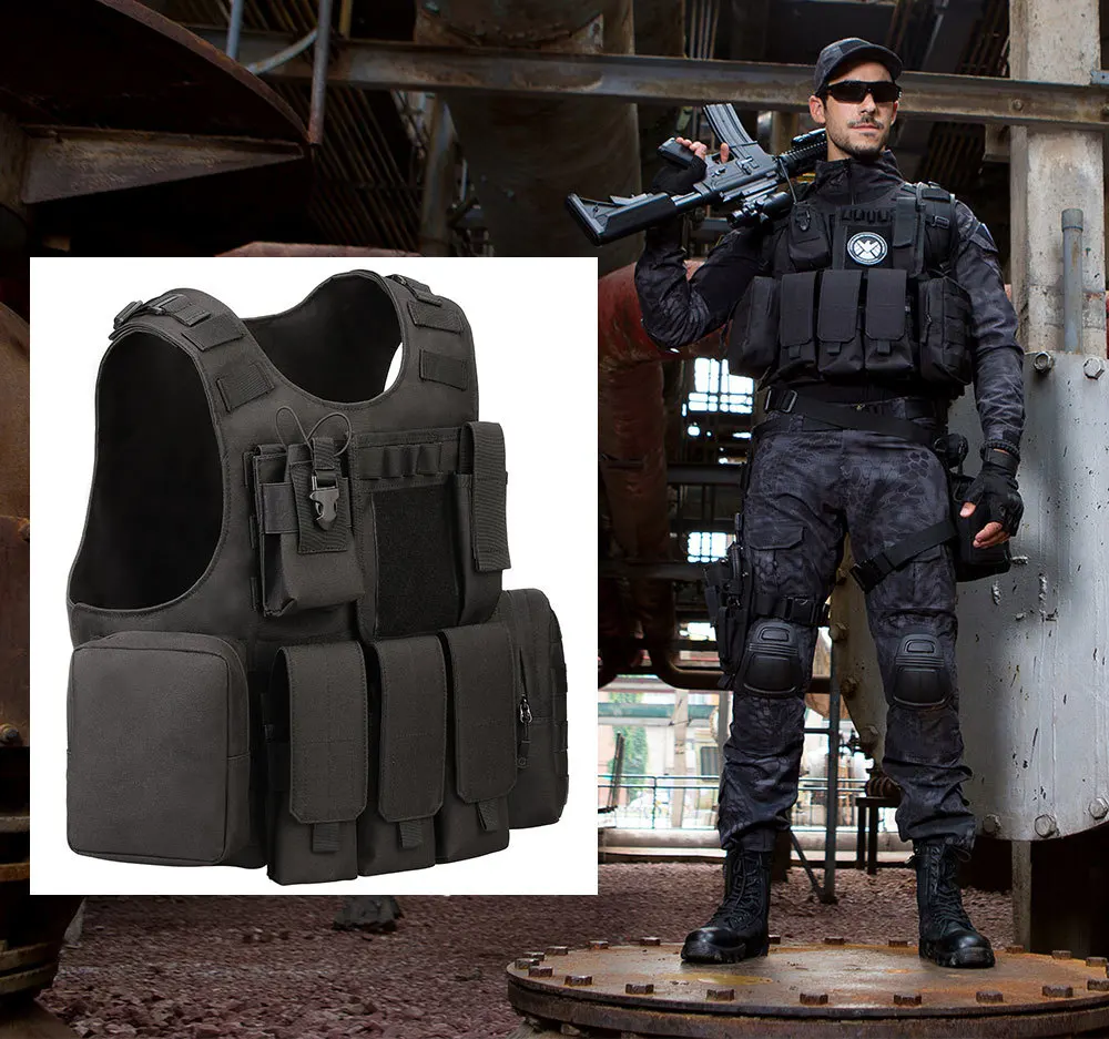 SINAIRSOFT тактический жилет-амфибия, страйкбол, сумки милитари, регулируемая защита Молла, для рыбалки, охоты, CS жилет LY2029