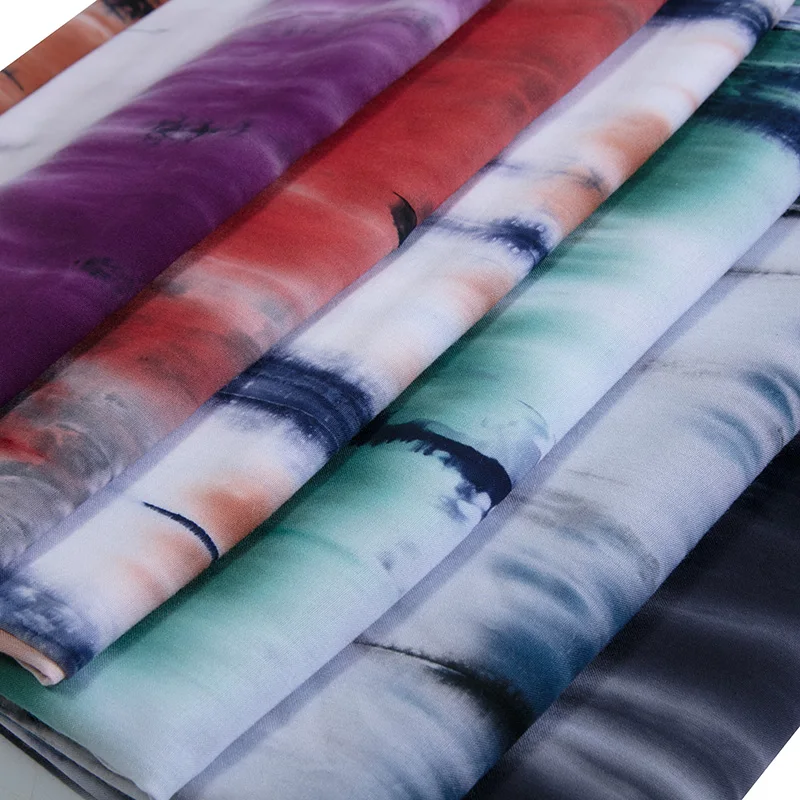 Мягкая вискозная ткань плетеная в Bandhnu для шитья платья и платка зеленая с