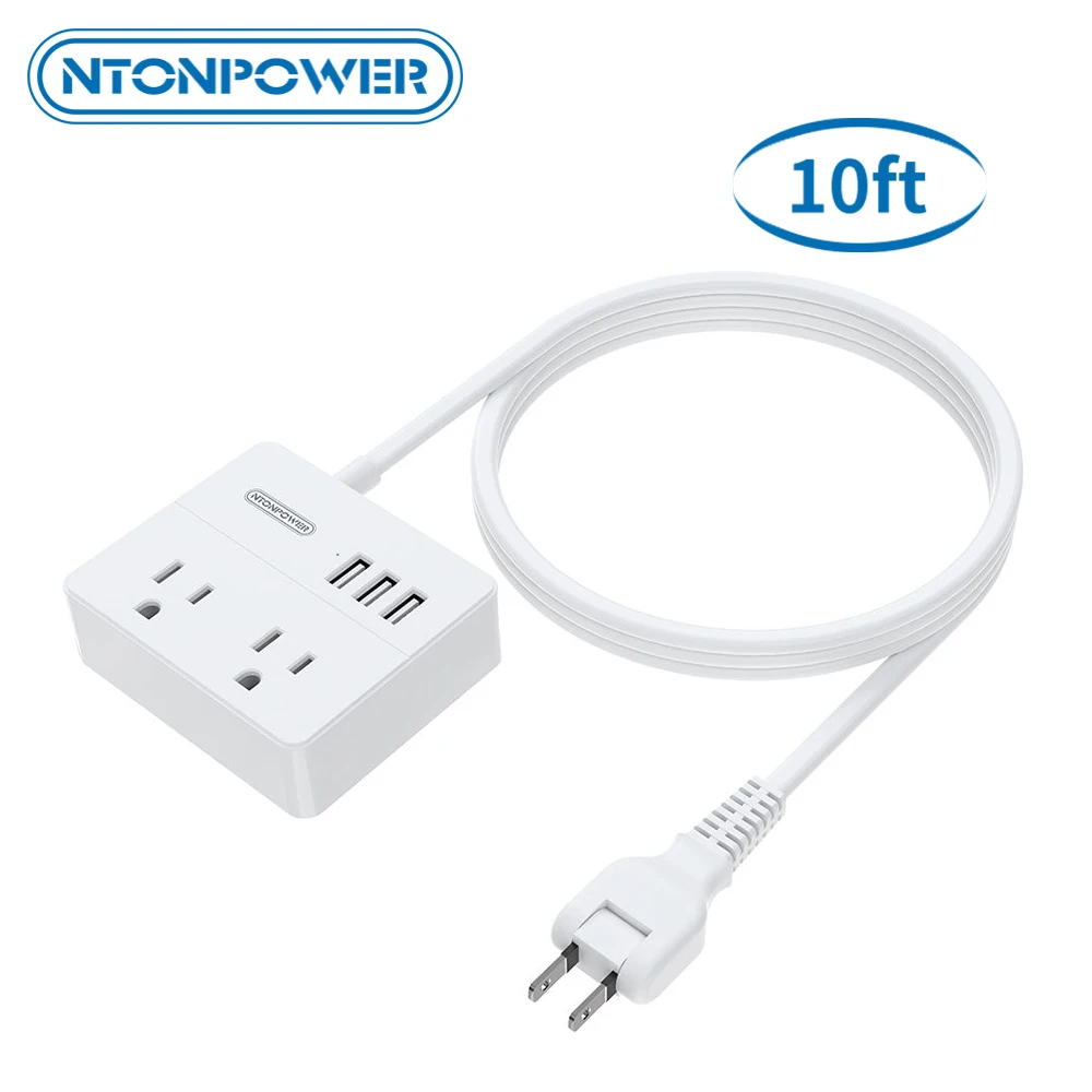 

NTONPOWER Universal Sockets JP Plug Portable Power Strip with USB 2 Outlets 3 USB Ports with 3M Extension Cord For Home/Travel