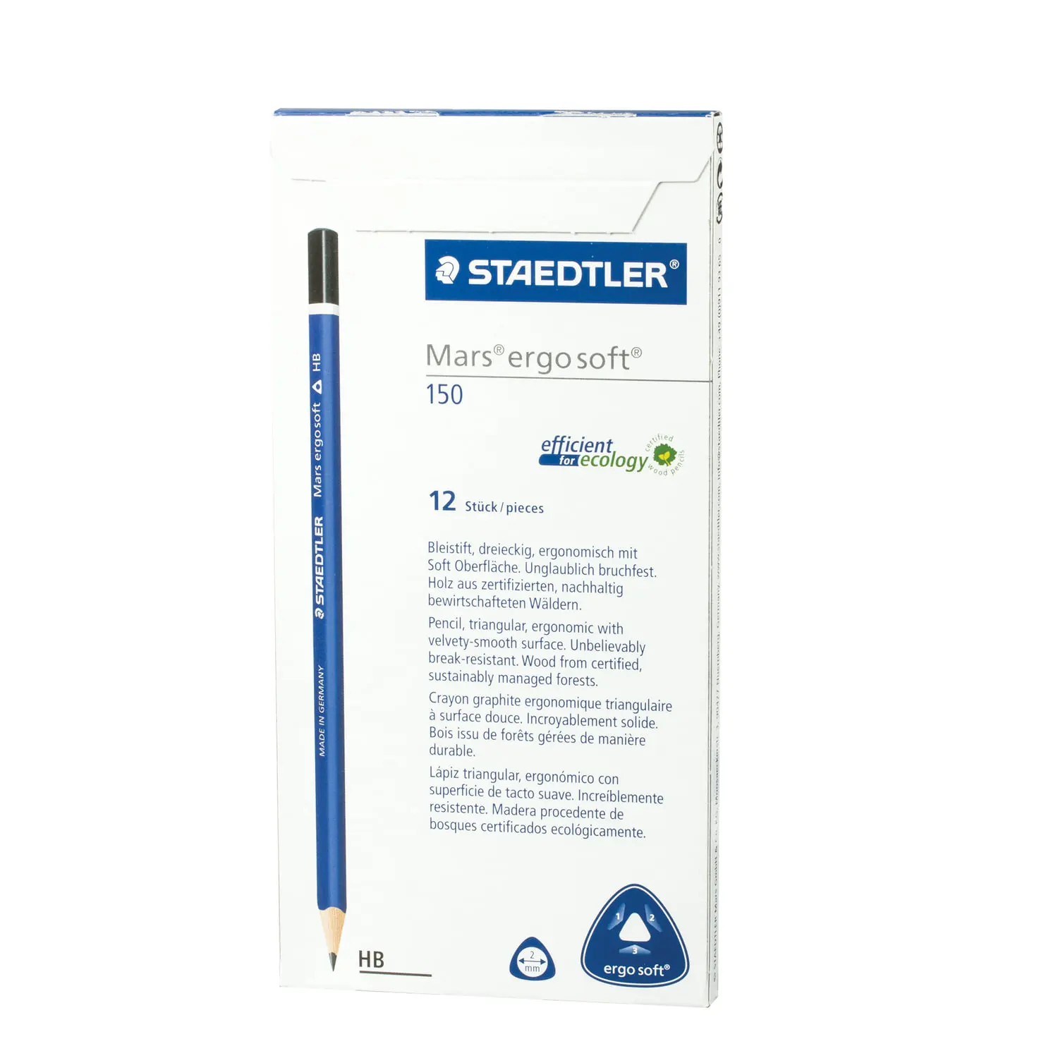 Карандаш чернографитный STAEDTLER ПРЕМИУМ (Германия) 1 шт &quotMars Ergosoft&quot HB трехгр без