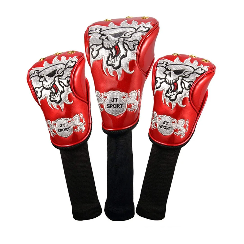 3 шт./компл. головные уборы для гольф-клуба Woods Driver Fairway Skull мужчин и женщин с