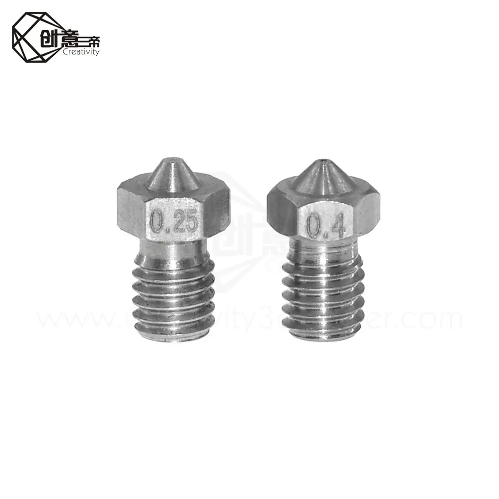 

1pcs V5 V6 Nozzle 0.2 0.25 0.3 0.4 0.5 0.6 0.8 1.0 1.2mm Part Copper 1.75/3.0MM Filament M6 Threaded Brass 3D Printers Parts