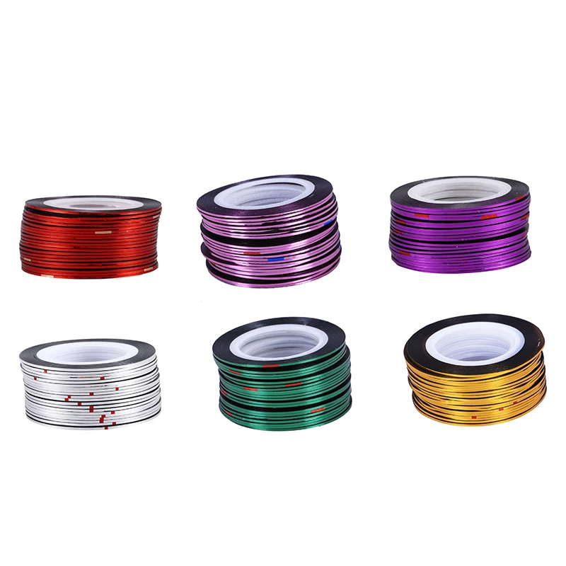 

20pcs Nail Stickers Thread Strips Striping Tape Sticker Manicure Nail Art Tapes