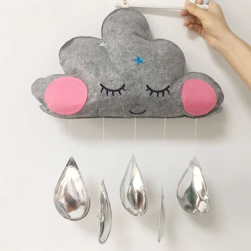 В виде улыбающегося облака войлочная капля висячая игрушка кулон украшение для