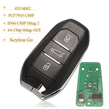 Пульт дистанционного управления Kutery с 3 кнопками для Peugeot 208 308 3008 508 5008 для Citroen C4 DS4 DS5 433 МГц 4A/ID46Chip