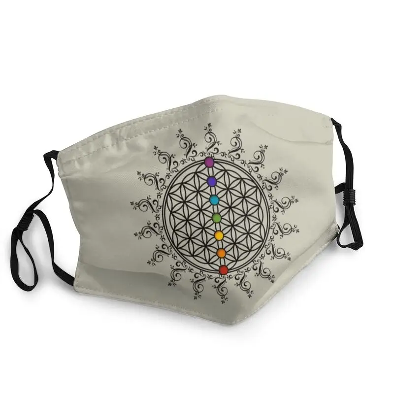 

Flower Of Life Chakra Mouth Face Mask Unisex Washable Mandala Mask Men Anti Dust Protection Respirator Muffle