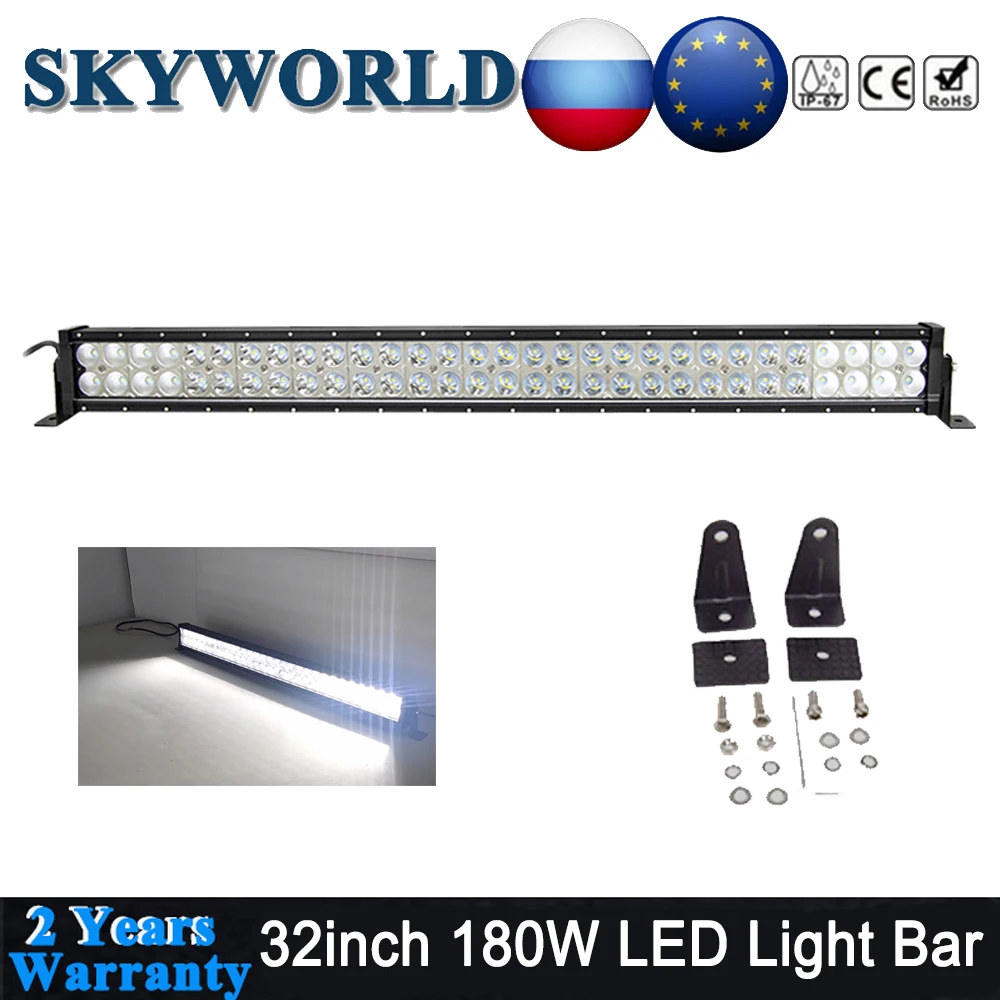 

32inch 180W Offroad Light Bar Slim Combo Beam For ATV Uaz SUV Truck Tractor UTV 4x4 Driving Bumper Roof LED Bar 12V 24V Fog Lamp