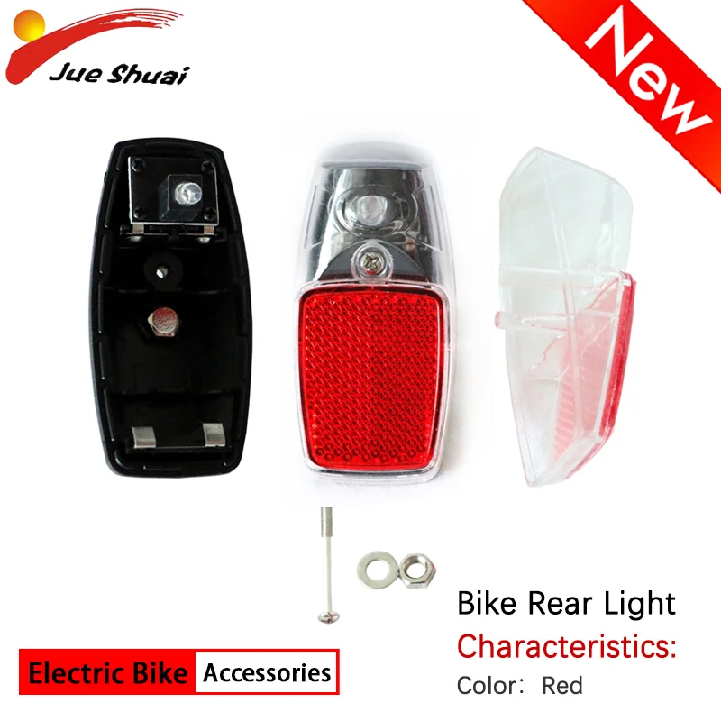 

JS Leds Battery Fender Bike Light Mount on the Mudguard Red Plastic Safe Warning Bicycle Taillight Bike Rear Light Flashlight