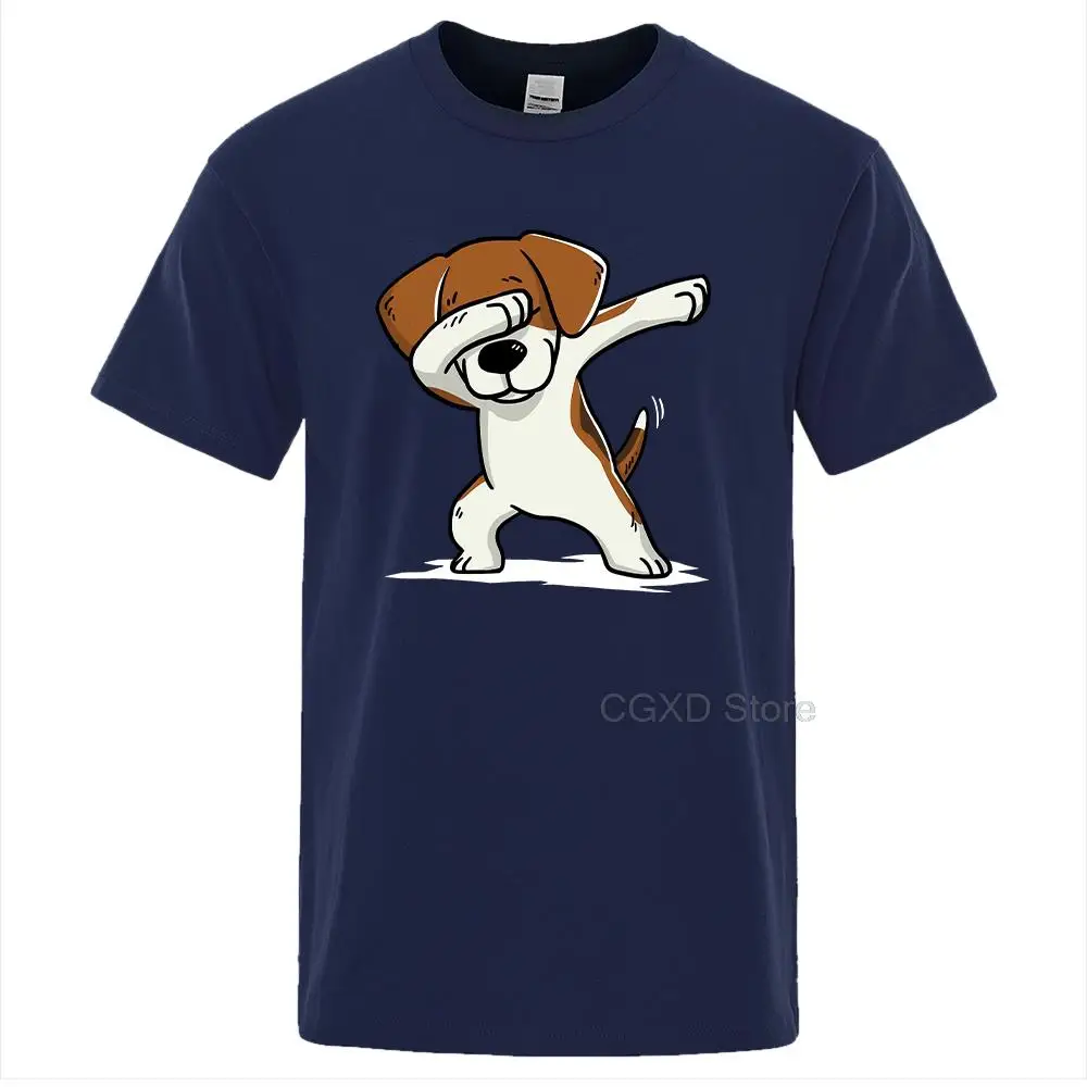 

Hip Hop Cool Dog Hip Hop Printed Men's T Shirts Crewneck S-4XL Clothing Loose Breathable Tshirt Man Casual Summer Tee Shirt
