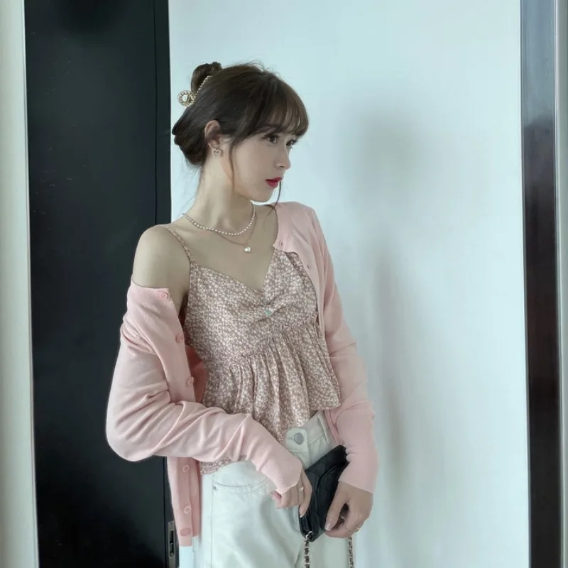 Новинка лета 2021 молодежная Облегающая рубашка с цветочным принтом и куклой