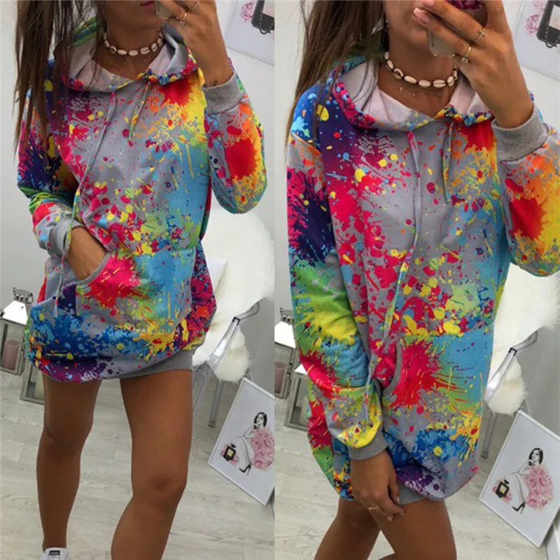 

Женские осенние и зимние Свободные флисовые толстовки с капюшоном и принтом с длинным рукавом, модные толстовки 2020, новый пуловер, УТЕПЛЕНН...