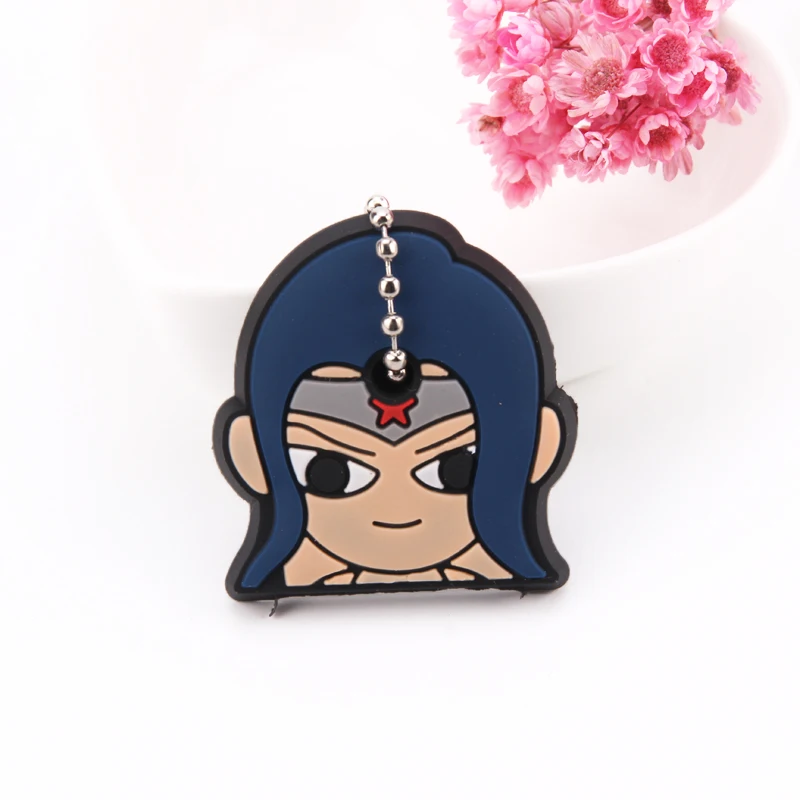 Cartoon Anime Cute Key Cover Cap Silicone Mickey Stitch Bear Keychain Women Gift Owl Porte Clef Minne Key Chain - Цвет: D14