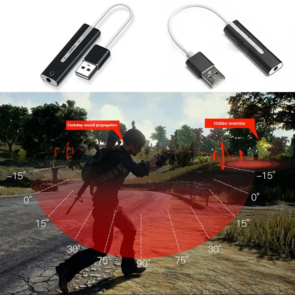 2 in 1 External Sound Card USB to 3.5mm Jack 7.1 Channel 3D Audio Headset Microphone Adapter for Computer | Компьютеры и офис