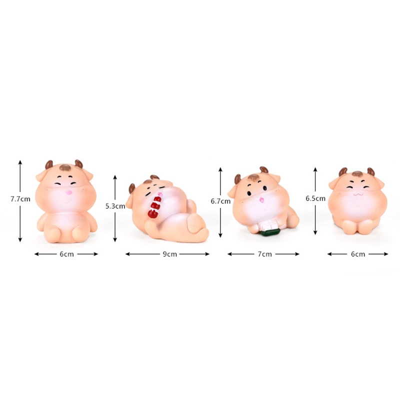 

1pcs Cute New Year Ox Zodiac Calf Home Decoration Student Gift Cake Baking Decoration