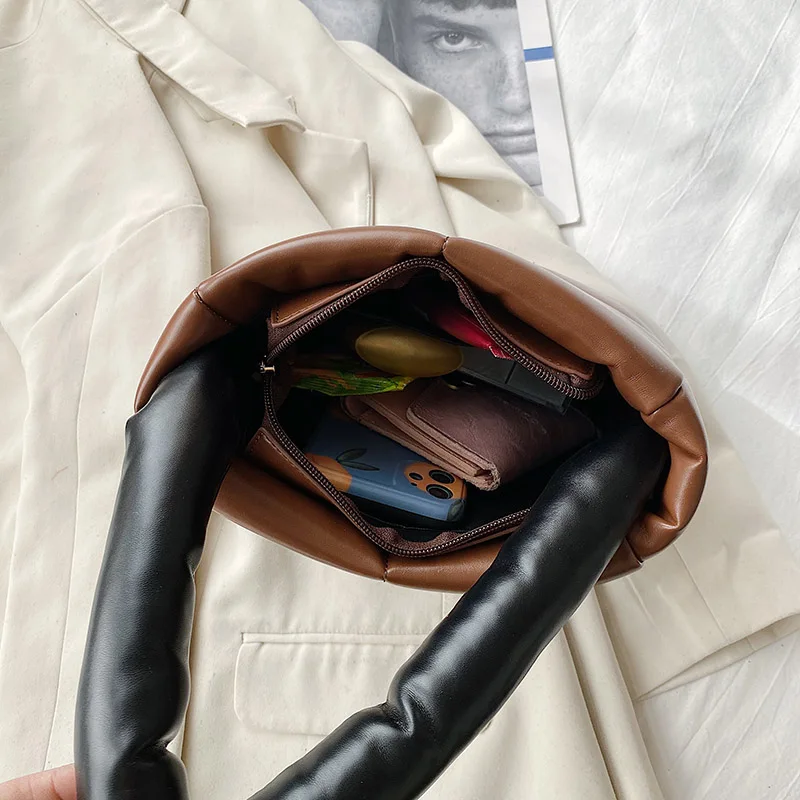 

Black Simple Portable Square Handbag Women's High-quality PU Leather Thread Shoulder Bag Elegant Female All-match Bags Sac 2020