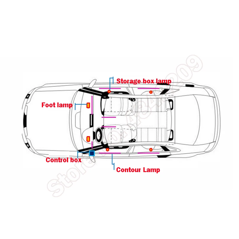 

64 colors For 10th Honda CIVIC 2016-2019 Button And APP Control Decorative Ambient Light LED Atmosphere Lamp illuminated Strip