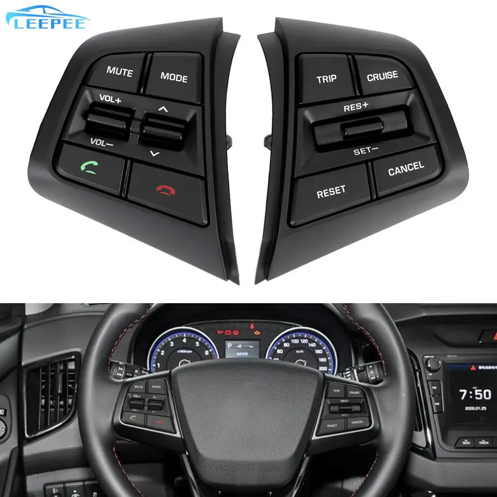 

Control Car Steering Wheel Buttons For Hyundai ix25 (creta) 1.6L Remote Volume Button With Cables Cruise Bluetooth Switches