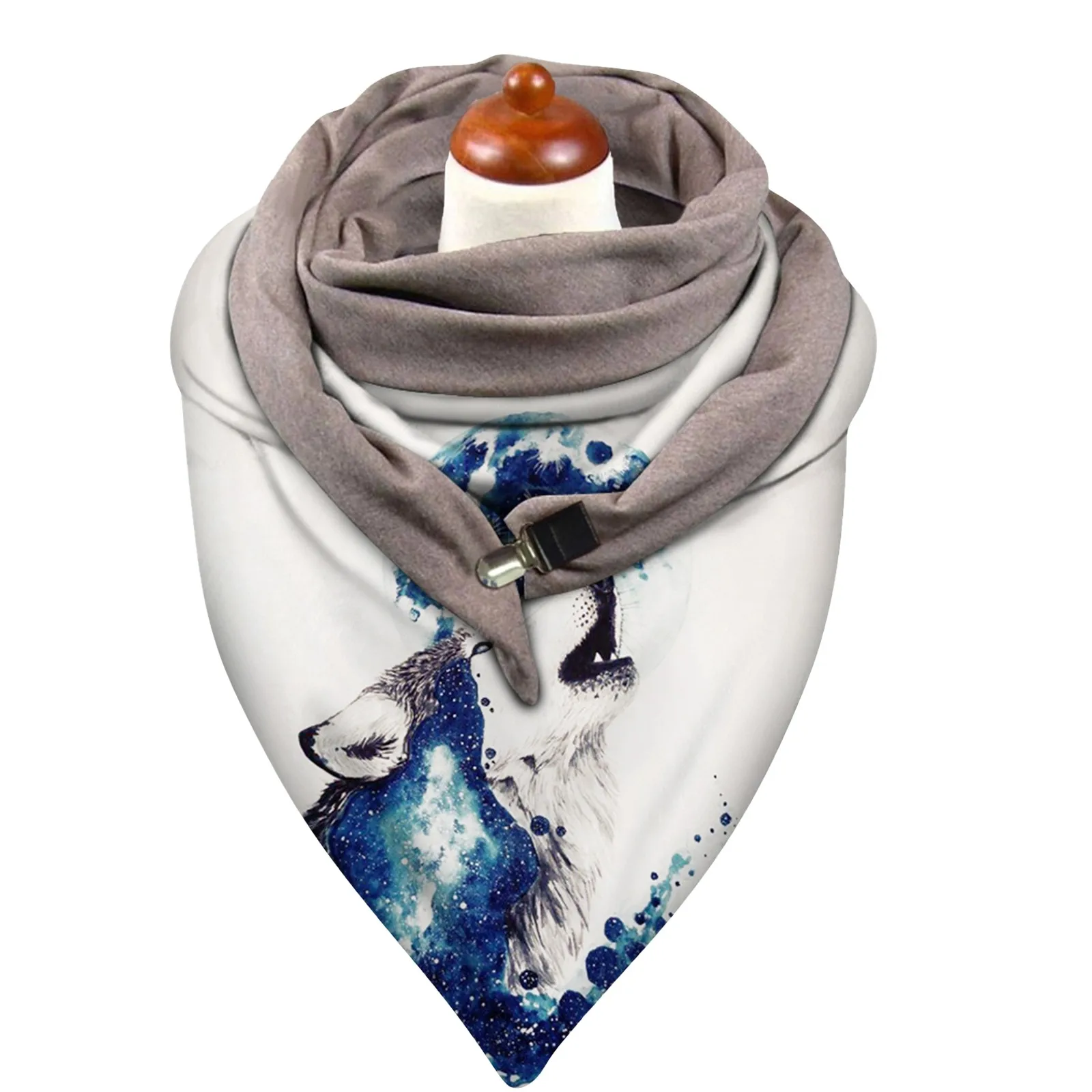 

Зимний Женский шарф, модные женские мягкие шарфы на пуговицах с принтом в виде кота, повседневные теплые шарфы, универсальные шали для женщи...