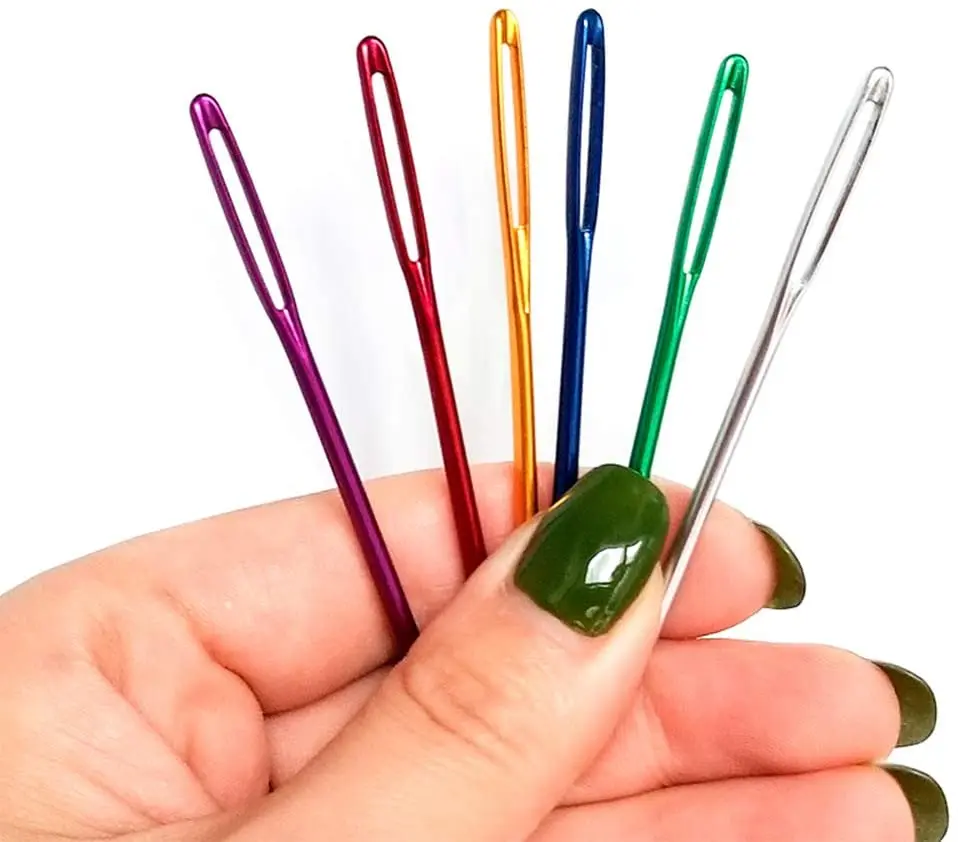 

LMDZ 12 Pcs Yarn Needle,Tapestry Needle Bent Embroidery Needles Bent Tip Needles and 6 Pcs Large Eye Blunt Needles with Iron Box