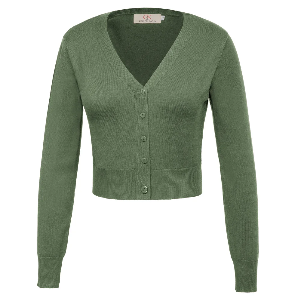 

Fall Women’s TRENDY LONG Sleeve V-Neck Button Cotton Knitting Coat Cardigan 2XL
