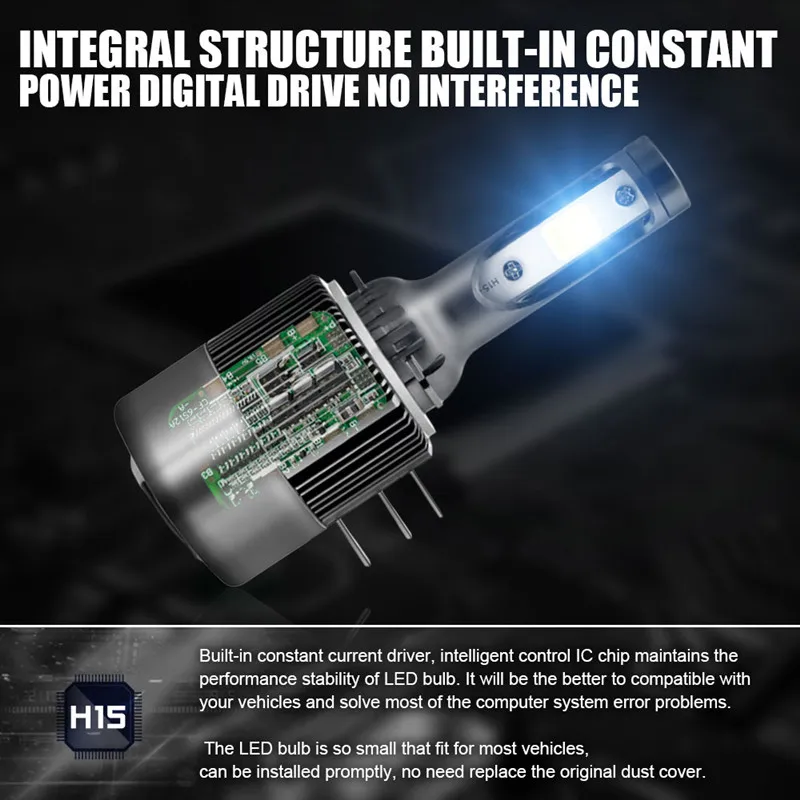 2 шт. автомобильный светильник лампа все в одном новый дизайн H15 светодиодный