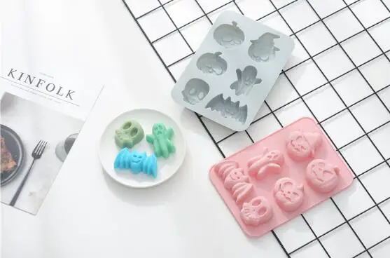 Самодельный лед формы сделаны с силиконовыми для торта хэллоуинская кукла Тыква