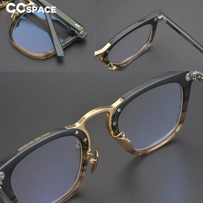 49309 Ретро ацетатные оправы для очков из чистого титана мужчин и женщин оптические