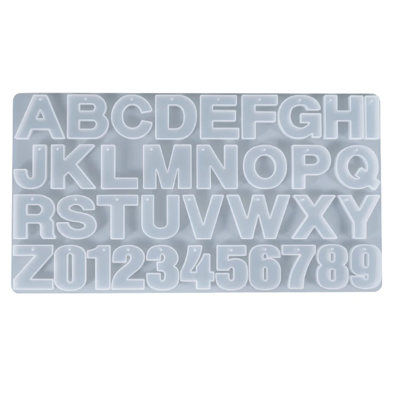 

Diy Crystal Epoxy Mold Punch-free with Hole Numeric Letter Full Page Pendant Jewelry Silicone Mold for Halloween Gift