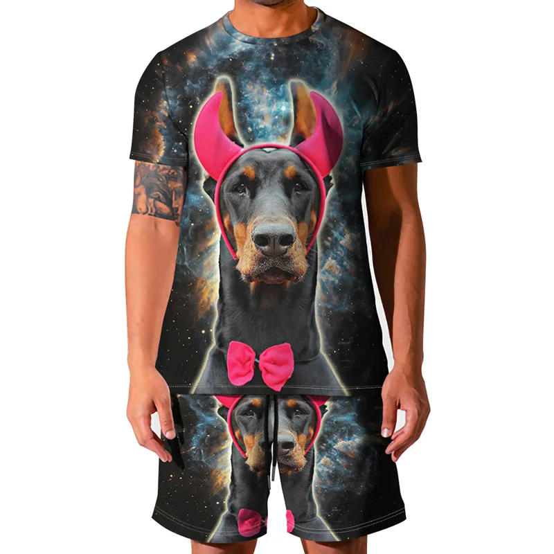 

2021Casual O-Neck Short Sleeve Tops And Drawstring Shorts Casual Wear 2021 Summer Male Fashion Two Piece Set For Men Streetwear
