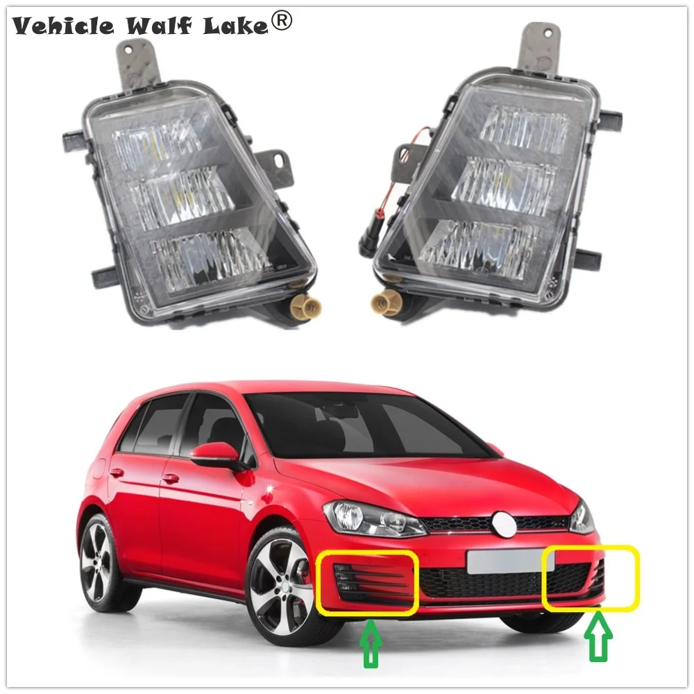 2 шт. светодиодный ные Противотуманные фары для VW Golf 7 A7 MK7 GTI GTD 2013 2014 2015 2016 2017