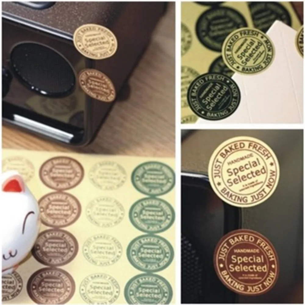 

120 Pcs Adhesive Paper Tags Gift Box Circular Labels Sealing Sticker DIY Scrapbooking Note Kraft Labels Packing Accessories New