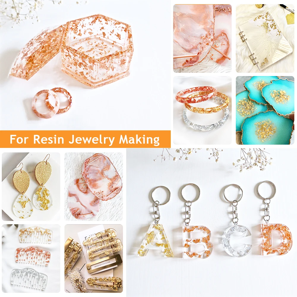 

Gilding Gold Foil Flakes for Resin Jewelry,Imitation Foil Flakes Metallic Leaf with Tweezers and Finger Cots for Pain