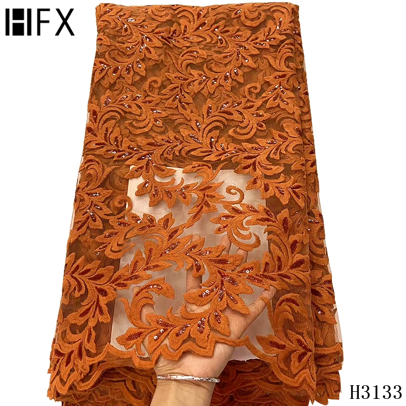 Французская Тюлевая кружевная ткань HFX с блестками Высококачественная