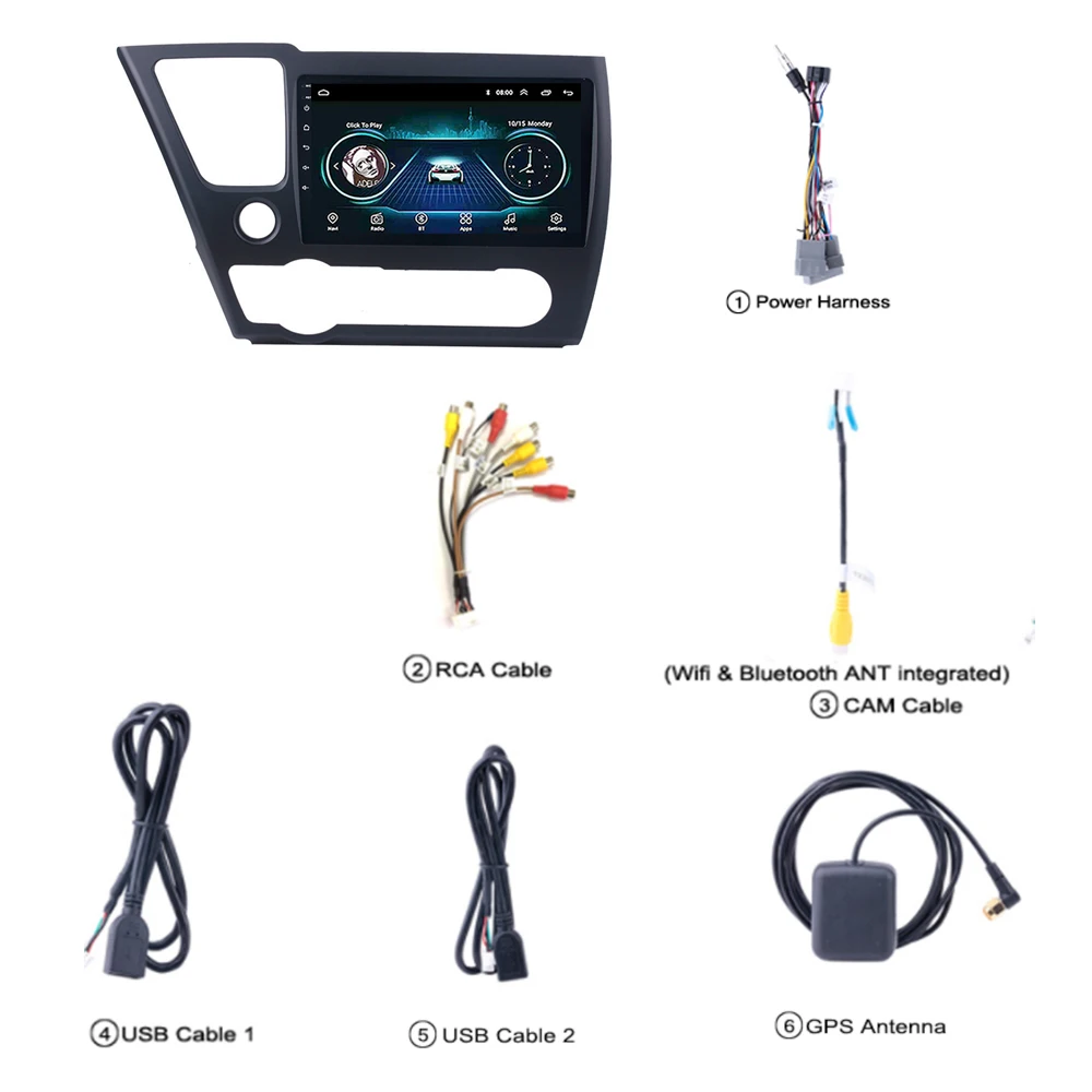 Автомагнитола для honda civic 2014-2017 мультимедийная система GPS DVD-плеер Видео Стерео