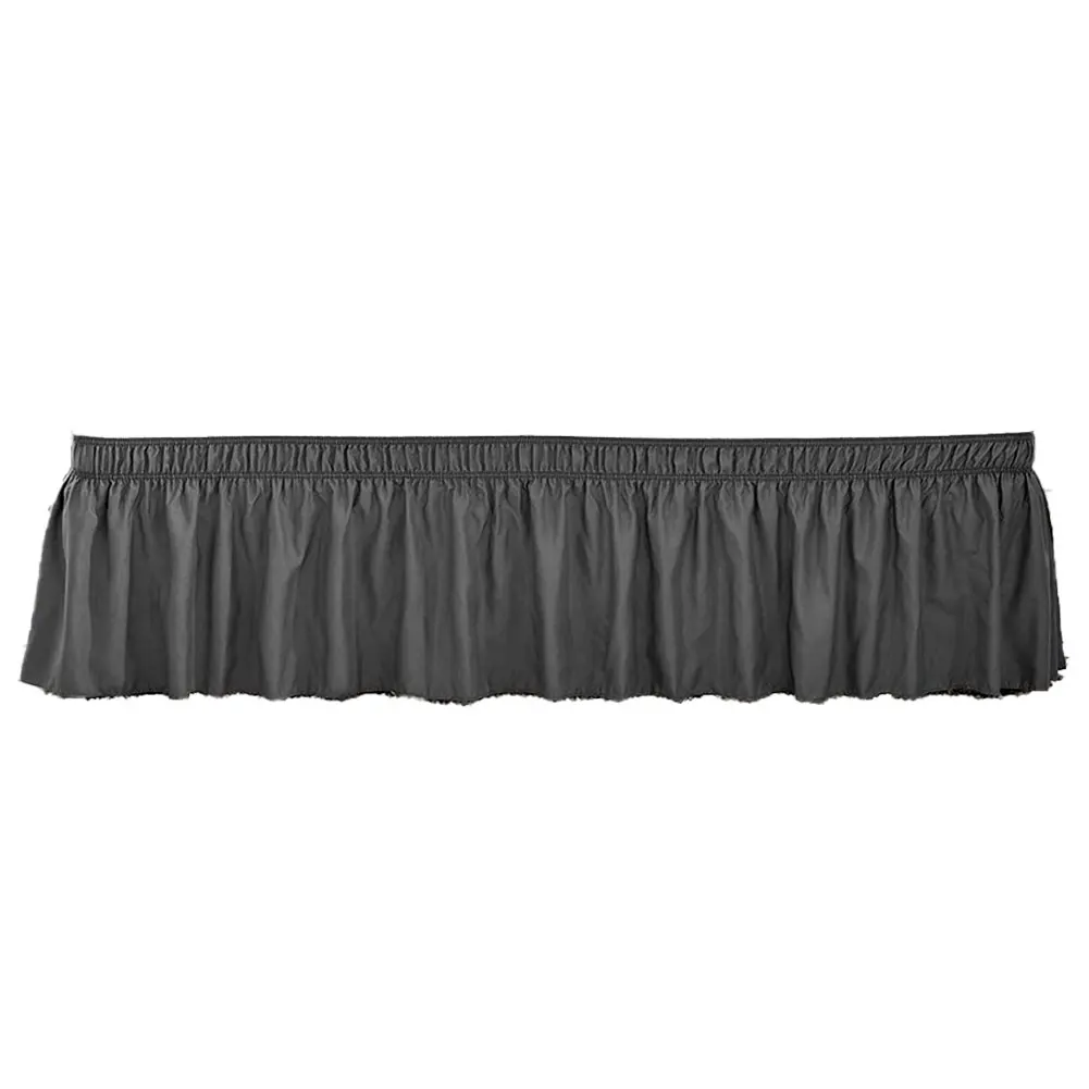 

Different Sizes Bed Valance Skirts Elastic Dust Ruffles Around Bed Wrap With Adjustable Belts Grey King Beautify The Bedroom