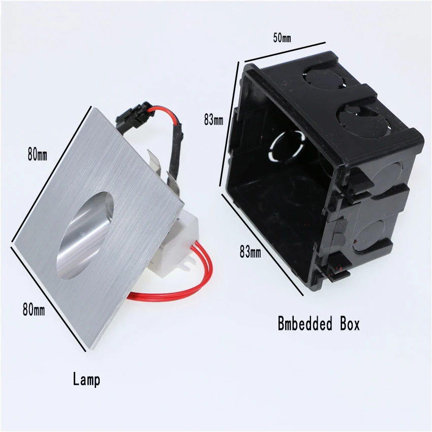 Настенный светильник светодиодный лестница 3 Вт квадратный Встраиваемый