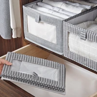 4pcs large capacity clothes storage bag organizer with reinforced handle and clear window foldable case household ye hot