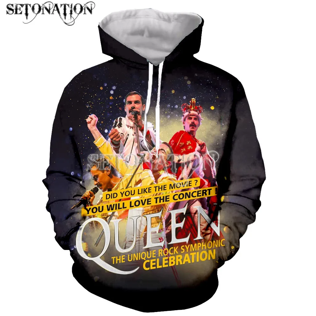 Забавная Новинка Рок Фредди Меркьюри королева с длинными рукавами 3D принт