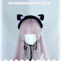1pc fashion plush cat ear with bowknot ribbon cute headband girls headdress dress cosplay hair accessories