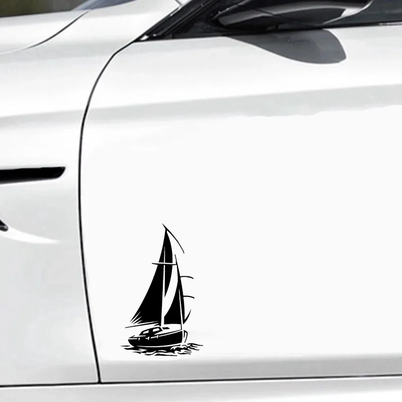

10*16CM Funny Yacht Yacht Boat Sea Wave Decoration Car Sticker High Quality PVC Waterproof Sunscreen Decal Accessories