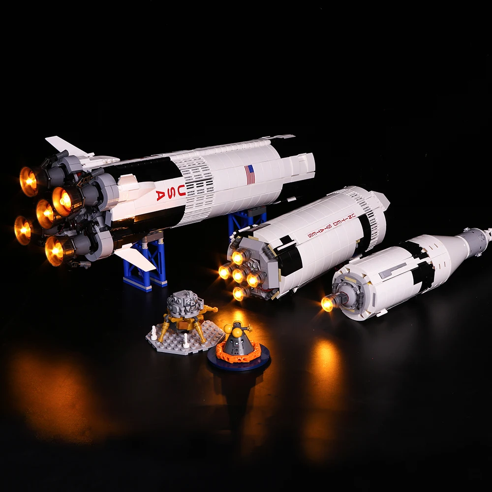 Светодиодный светильник для 21309 Творческий Apollo Saturn V Launch строительные блоки