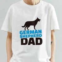 german shepherd dad letters men white tshirt vintage street tops father day tee shirt short sleeve cotton clothes for summer