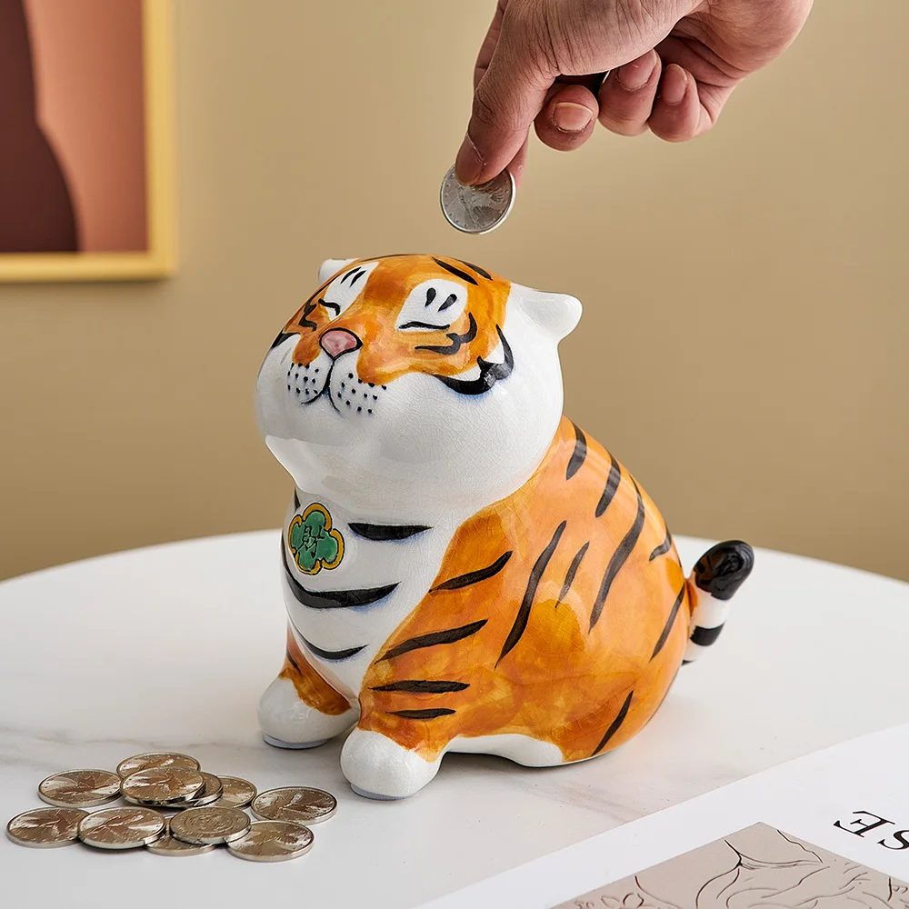 Креативная керамическая копилка с изображением тигра для хранения Современное