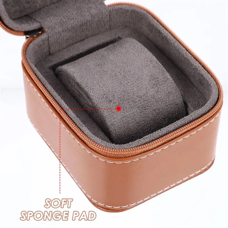 

1pc Anti-drop Zipper Exquisite High-end Storage Organizer Watch Container Display Box Watch Box