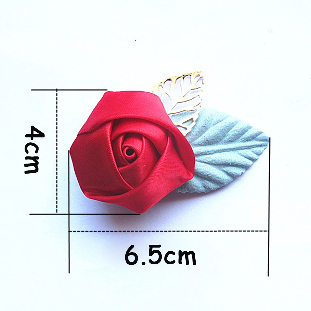 10 Цвета атласная мини лента роза цветок аксессуары для волос ручной работы