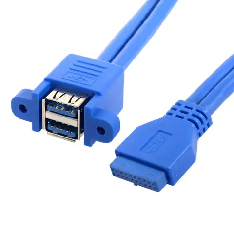 Штабелируемый USB 3,0 типа «мама» для материнской платы 20-контактный разъем кабеля с двумя портами 50 см