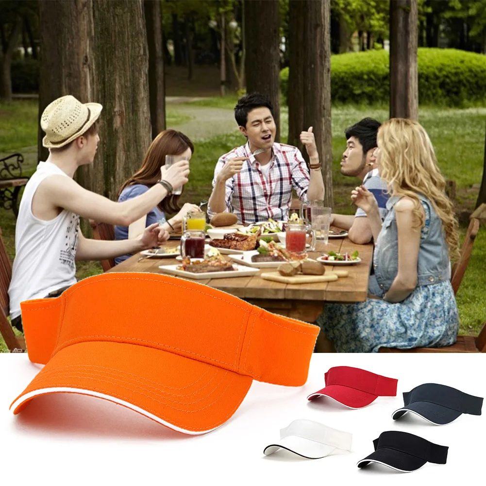 

Men Women Sunscreen Casual Tennis Golf Running Adjustable Sports Solid Fashion Summer Visor Cap Training Party Outdoor Adult