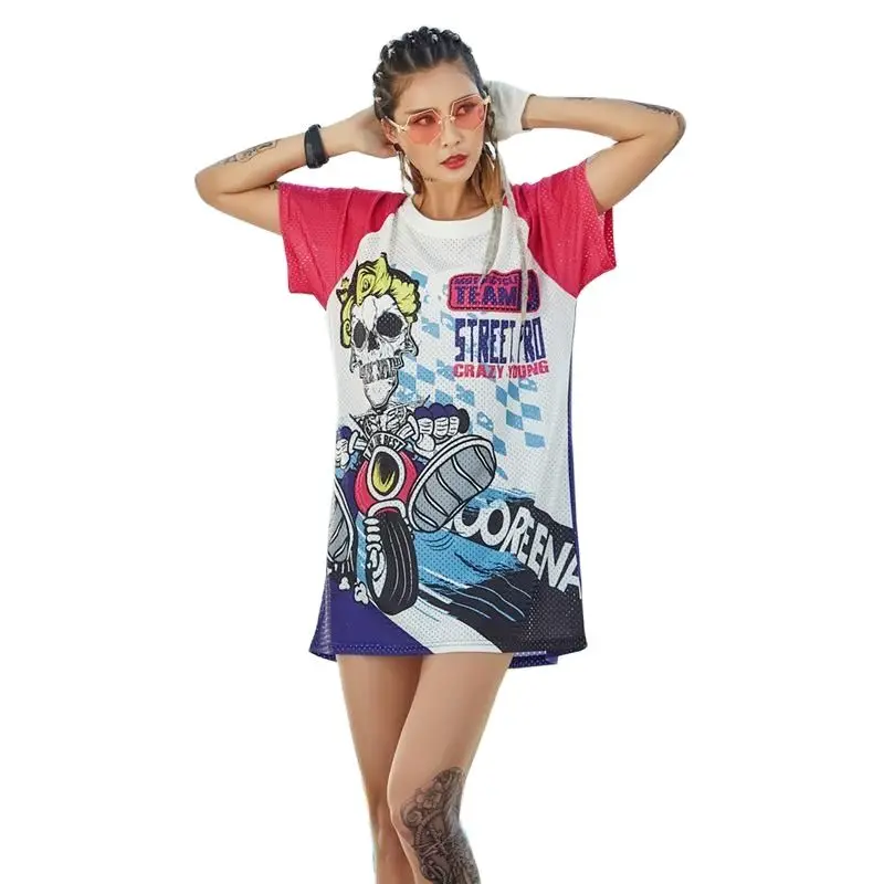 

2021 New Arrival Tops Tees Streetwear Broadcloth Funny Cartoon O-neck Oversized T Shirt Tee Shirt Femme Korean