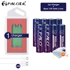 Литий-ионная AAA аккумуляторная батарея PALO 2-8 шт., 1,5 в, МВтч, аккумуляторная батарея для игрушек, фонарика, литиевая батарея AAA