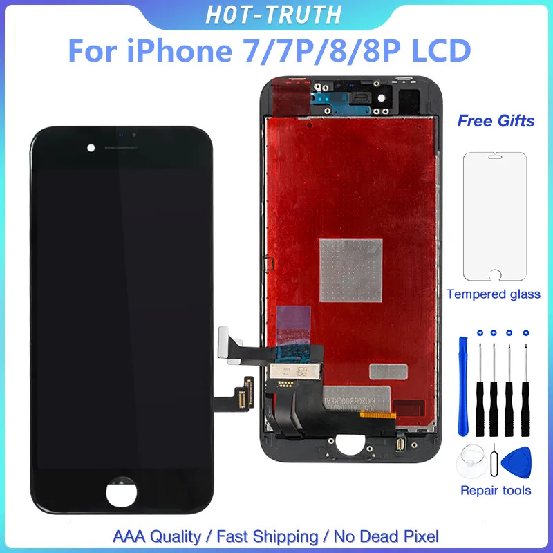 5 шт./партия AAAA+ качественный ЖК-дисплей для Apple iPhone 7 7Plus 8 8Plus экран дисплей 3D сенсорный экран сборка замена без мертвых пикселей